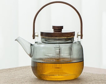 High temperature resistant glass teapot | Smoked gray glass teapot | Electric ceramic stove kettle | Lift kettle | Glass flower teapot