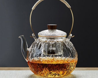 Glass steaming teapot | High temperature resistant electric ceramic stove kettle | Open flame household kettle | Teapot | Glass tea set