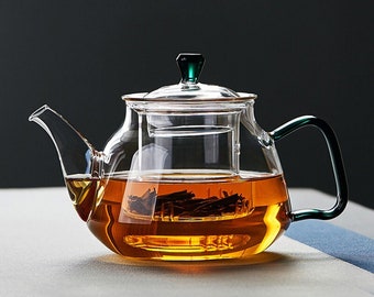 Glass teapot | High temperature resistant tea kettle | Electric ceramic stove kettle | Filter flower teapot | Tea set | Tea party tea set