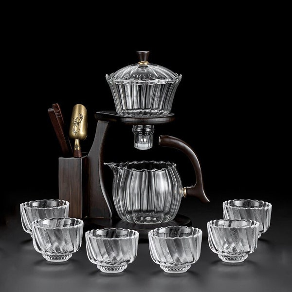 Glass semi-automatic tea set | Creative magnetic tea set | Kung Fu tea set | Afternoon tea set | Tea party tea set | Customized tea set