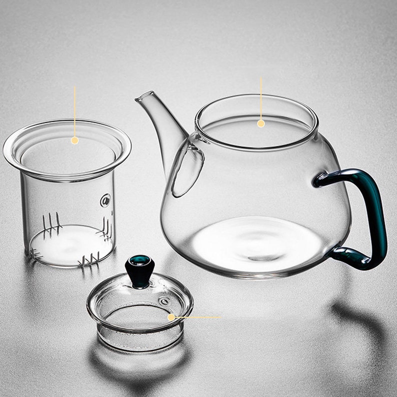 Glass teapot High temperature resistant tea kettle Electric ceramic stove kettle Filter flower teapot Tea set Tea party tea set teapot