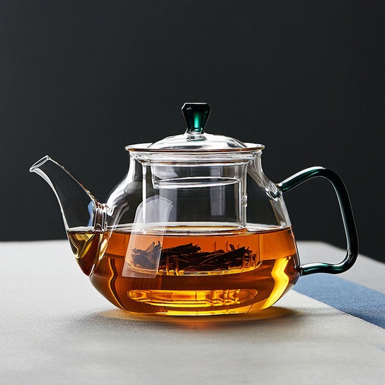 Glass teapot High temperature resistant tea kettle Electric ceramic stove kettle Filter flower teapot Tea set Tea party tea set image 1