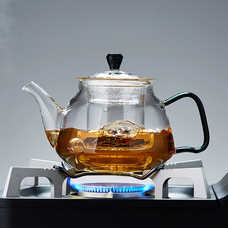 Glass teapot High temperature resistant tea kettle Electric ceramic stove kettle Filter flower teapot Tea set Tea party tea set image 3
