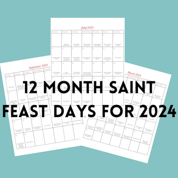 Feast Days Calendar 2024