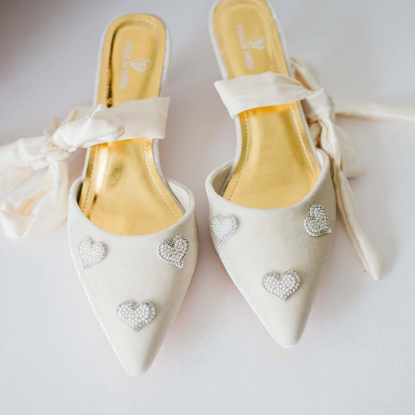 Vivie Wedding Shoes - Luxury Heels - Bridal Shoes - Velvet Shoes