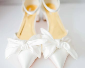 Betroth Wedding Shoes - Low Block Heels - Bridal Shoes - Ivory Wedding Shoes