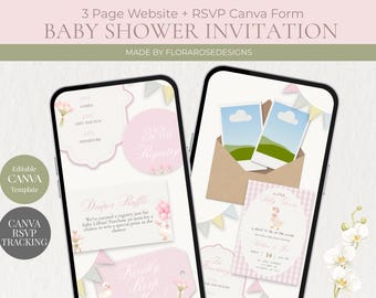 Silly Goose Baby Shower | Digital Interactive Website| Editable Canva Template