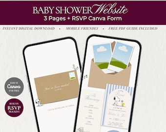 A Little Peanut Is On The Way  Baby Shower Website| Digital Website | Editable Canva