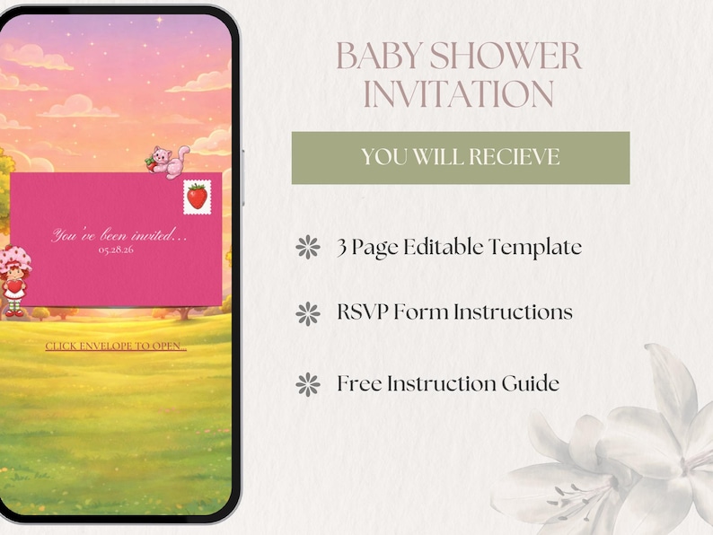 A Berry Sweet Baby Is On The Way | Baby Shower Website | Editable Canva image 2