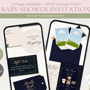 Ralph Lauren Inspo Digital Baby Shower Website | Digital Invitation | Canva Template