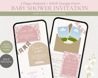 Dusty Pink Cielito Lindo Baby Shower Invitation | Digital Download | Canva Editable Template