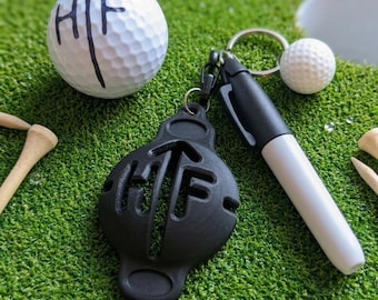Personalised Golf Ball Stencil with detachable keyring/Pen/gift