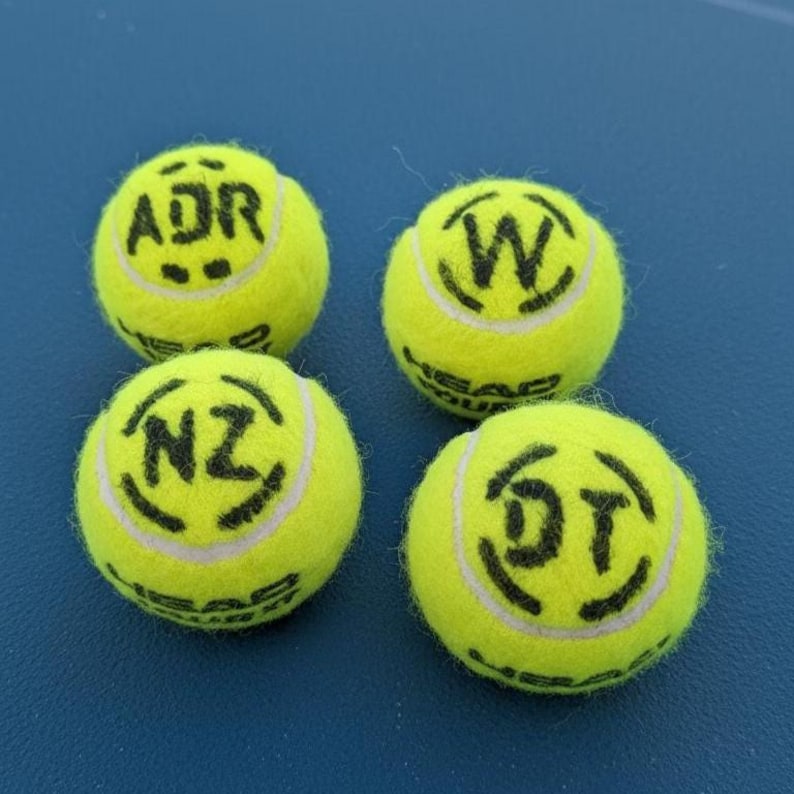 Personalised Tennis Ball Stencil With Usage Indicator image 2