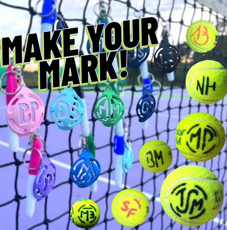 Customised Tennis Ball Stencils. Make your mark!