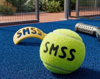 Custom Name Padel Ball Stencil Kit with Marker Pen, Personalised Padel Gift for Players, Coach Team Present, Tennis Ball Marker Keyring