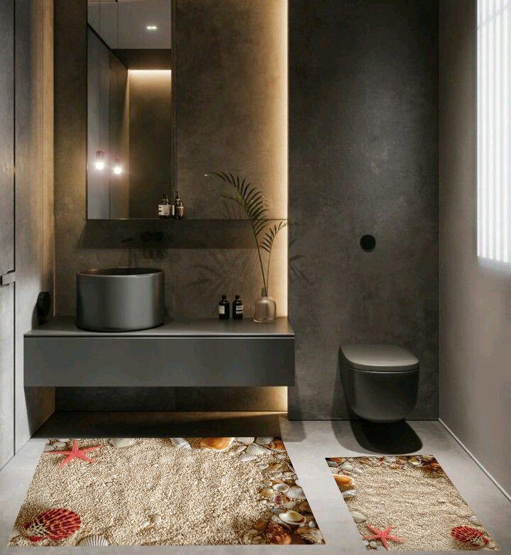 Anti-Slip Modern Bath Mat| Sea Sand Patterned Mat| Bathroom Decor| Pebble Patterned Mat| Aquarium Patterned Rug| Washable Absorbent Bathroom