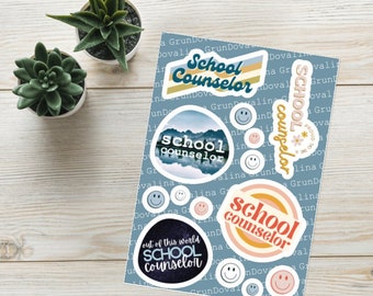 School Counselor - Planner Stickers -  - Laptop Stickers - Laptop Decals - Tearproof Stickers - Water Bottle Stickers - Vinyl  Stickers