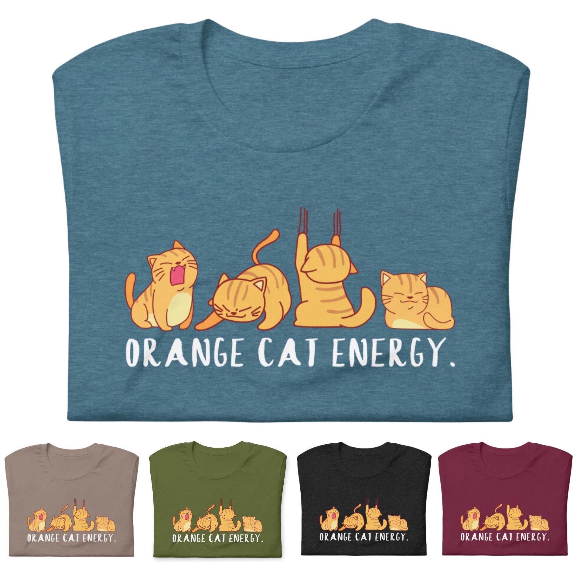 Tシャツ・カットソー [MIM the wardrobe] BurrXMim The Orange Cat T shirt(2 COLOR) Orange Cat Shirt - Etsy