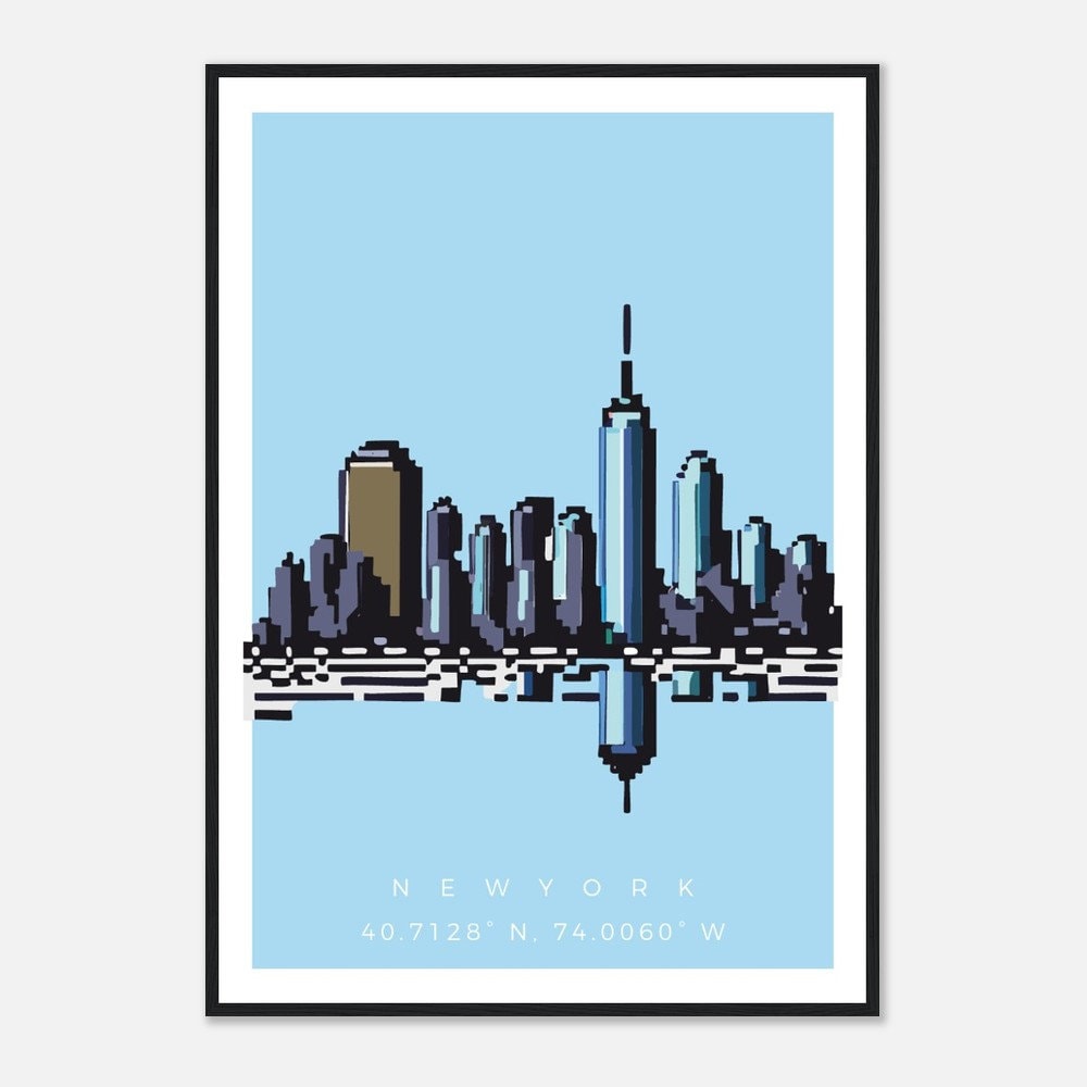 New York Pixel Art Framed Print - New York, USA Print - Etsy