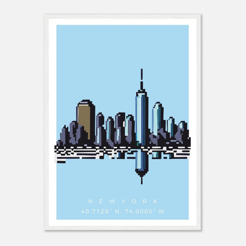 New York Pixel Art Framed Print - New York, USA Print - Etsy
