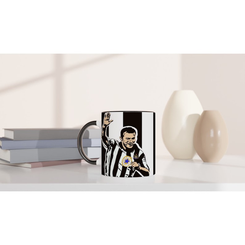 Alan Shearer Mug | in a Newcastle United kit | Perfect gift for a Newcastle fan image 2