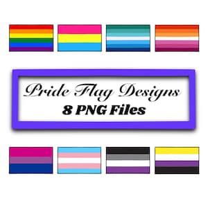 8 archivos PNG, bandera del orgullo, diseños PNG, archivo digital, orgullo gay, PNG LGBT, PNG arcoíris, descarga digital, descarga instantánea, archivo zip