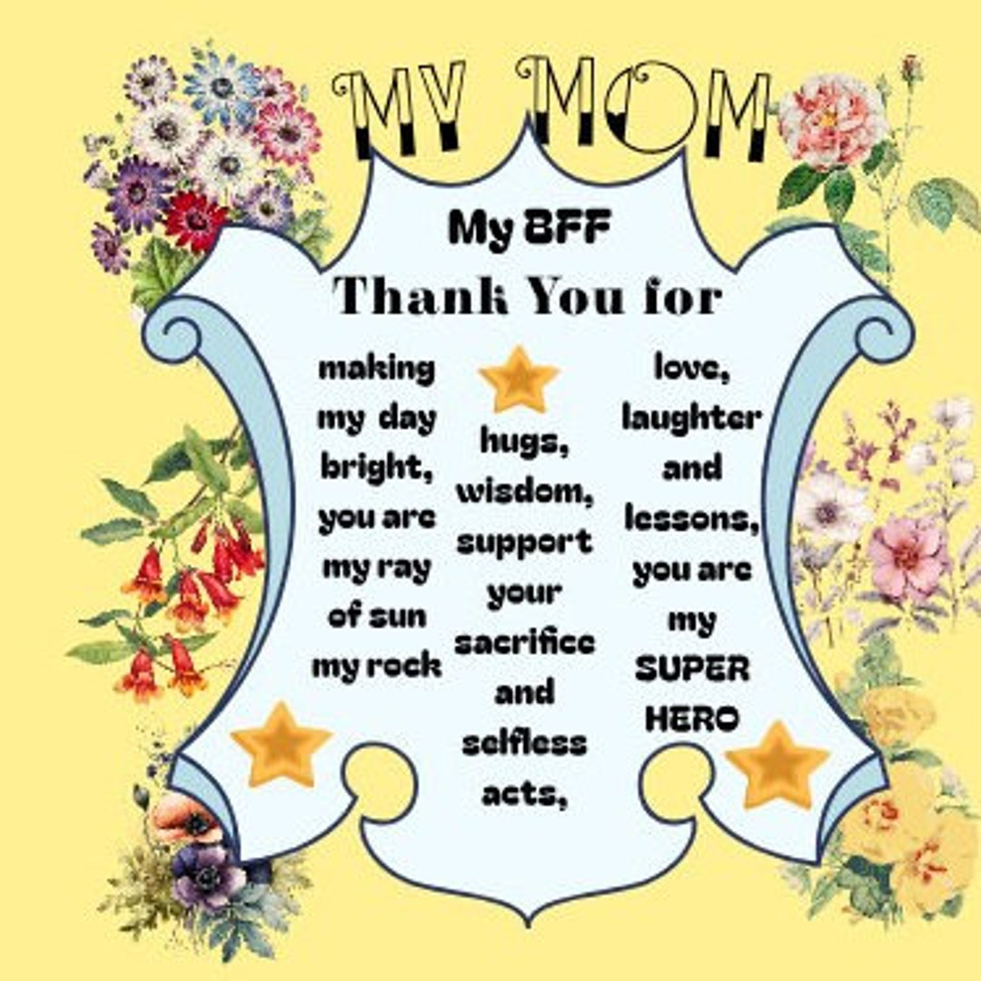 My Mum Thank You Card, Mothers Day Gift, Grandma Gift, Nona Gift, Wife ...