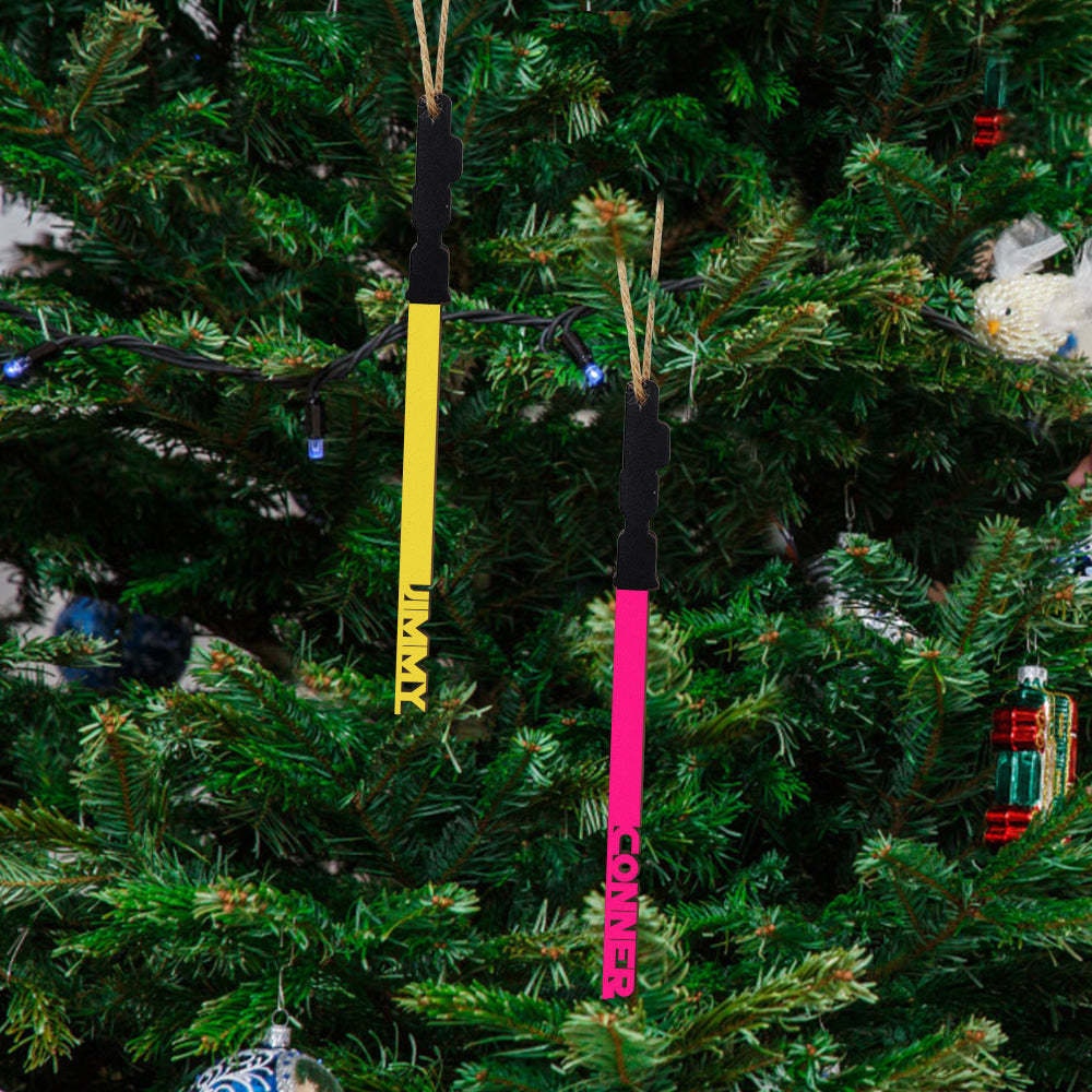 Personalized Christmas Lightsaber Ornament Custom Family Member Name Unique Christmas Gifts Etsy