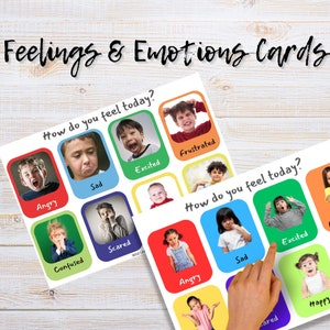 Montessori Feeling Word Mat, Flashcards de emoções, emoções de crianças pequenas, emoções pré-escolares, gráfico de sentimentos infantis