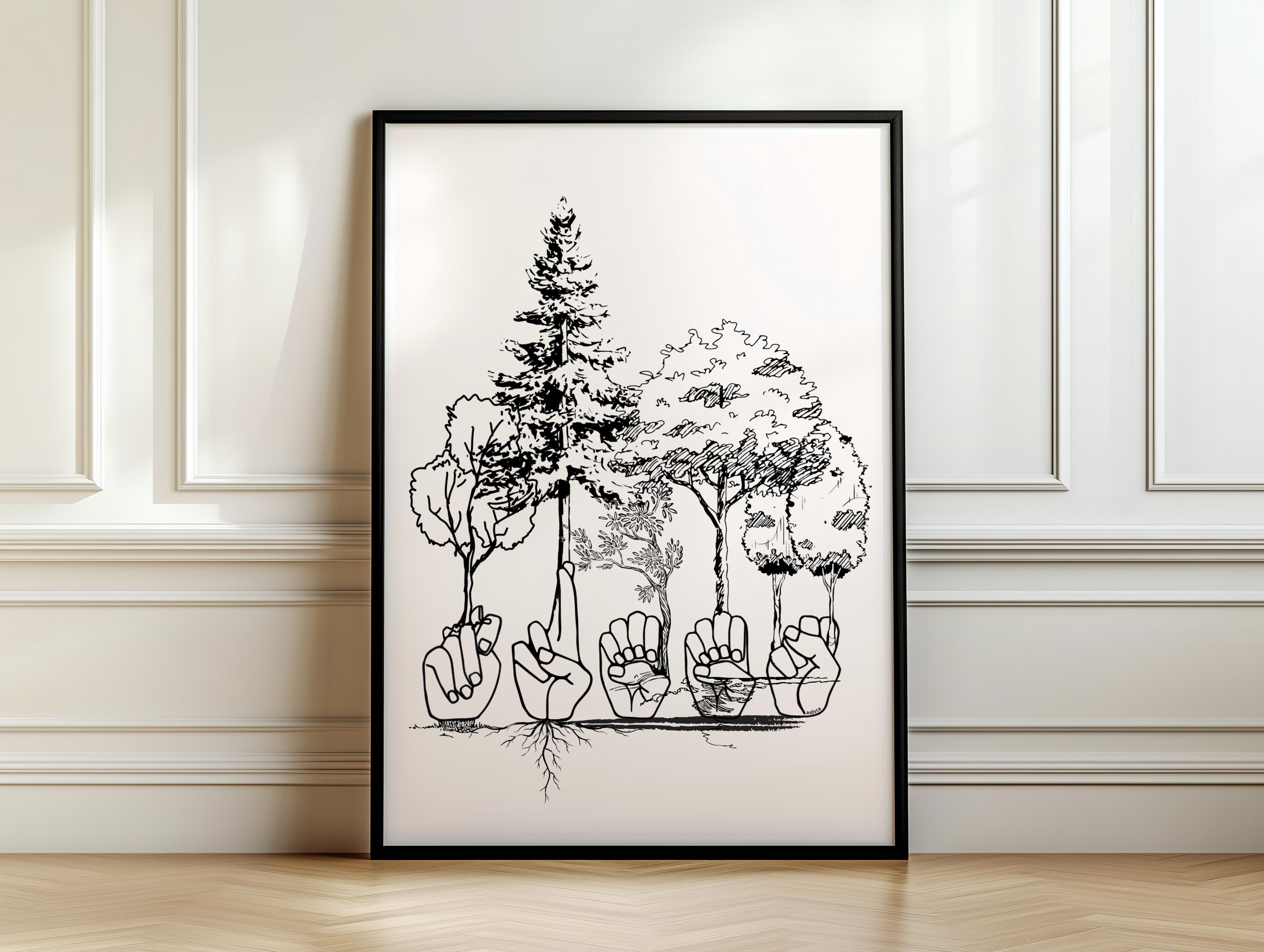 ASL TREES Poster: American Sign Language Wall Art (digital Download) - Etsy