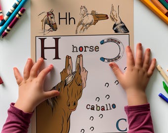 Libro da colorare trilingue ABC: ASL, spagnolo, inglese (download digitale)