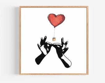 Art cardiaque interprète ASL : impression en langue des signes (téléchargement numérique)