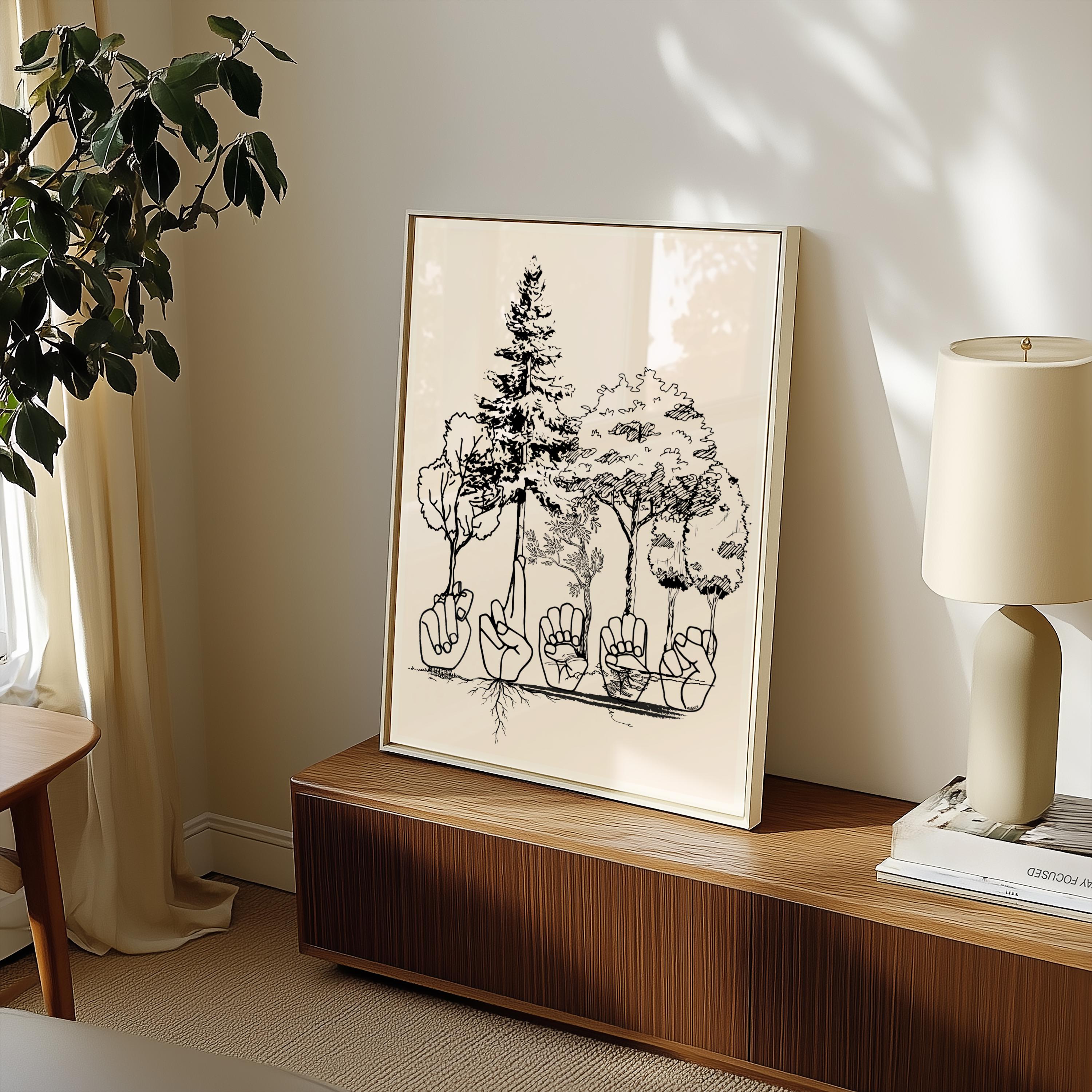ASL TREES Poster: American Sign Language Wall Art (digital Download) - Etsy