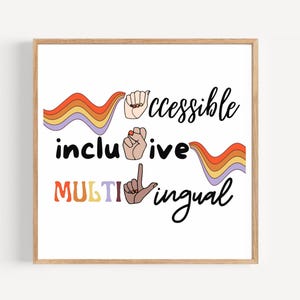 ASL Accessible Digital Download, Inclusive Classroom Welcome Sign ASL, School Office Welcome Sign Poster, ASL classroom Gift for Teacher