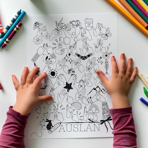 AUSLAN Alphabet Doodle Poster: Sign Language Classroom Art (Digital Download)