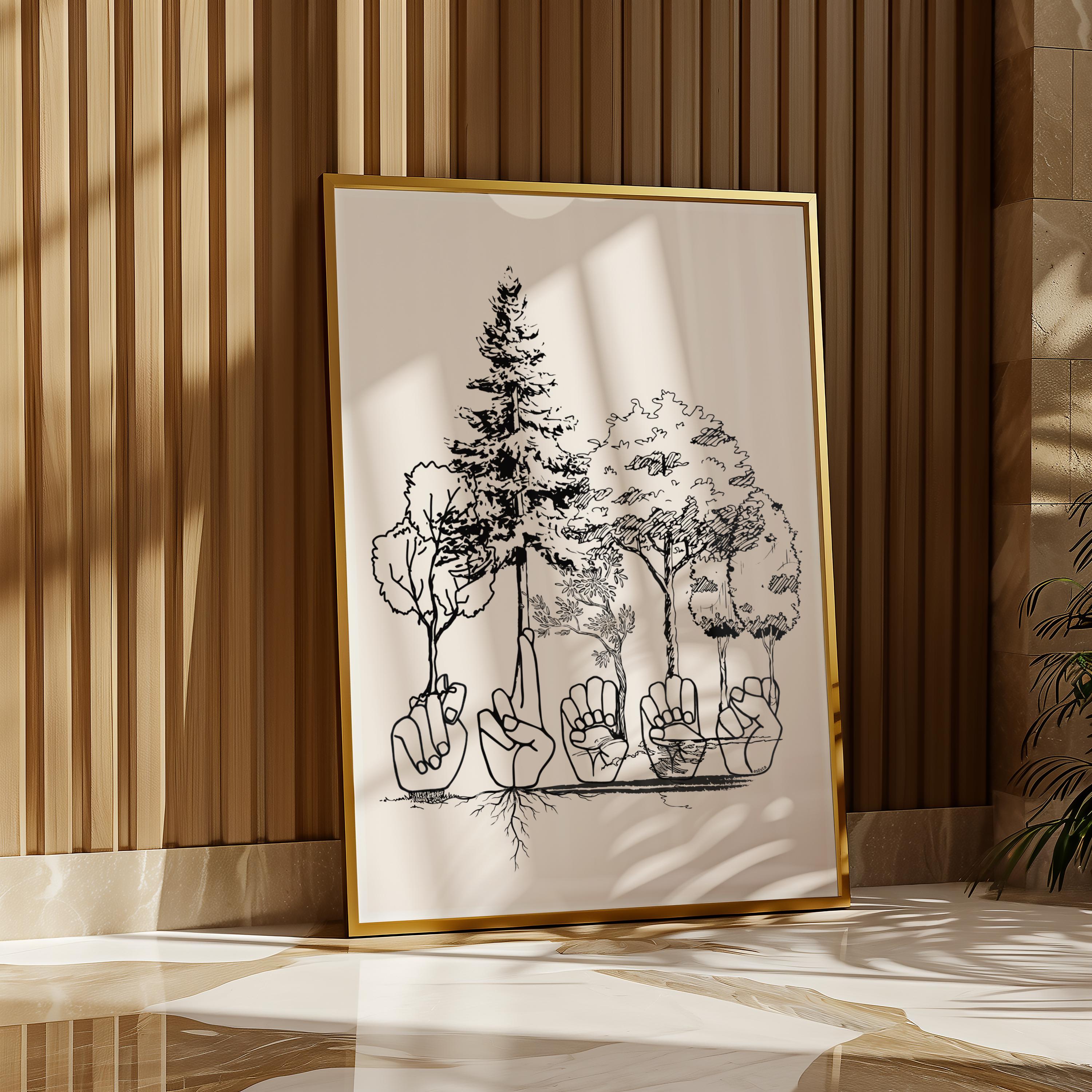 ASL TREES Poster: American Sign Language Wall Art (digital Download) - Etsy