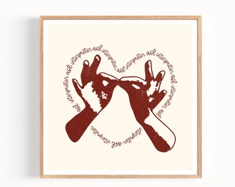 Interprète ASL Heart Art : cadeau en langue des signes (téléchargement numérique)