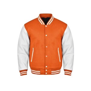 Mens Varsity Letterman Jackets College Baseball Wool + Genuine Leather Jacket
