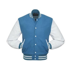Mens Varsity Letterman Jackets College Baseball Wool + Genuine Leather Jacket