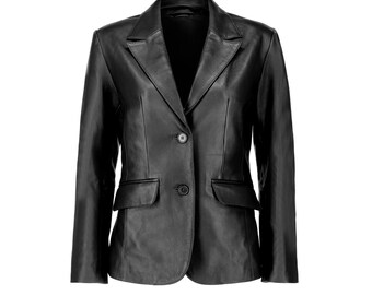 Men Cowhide Leather Blazer Coat Genuine Soft Slim Fit Jacket Casual & Formal Outerwear Fashion