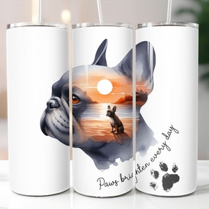 French Bulldog Tumbler Wrap, Personalise Dog 20oz Skinny, Dog Mom Mama Dad Memorial Tumbler, Dog Owner Gift, French Bulldog Digital File PNG