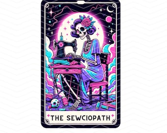 Carta del Tarot Sewciopath PNG, Camiseta de moda PNG, Diseño de sublimación de esqueleto de mamá, Imágenes prediseñadas de esqueleto, Camiseta Taza PNG