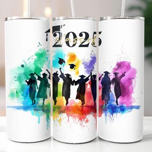 Class of 2025 Graduation SEAMLESS 20oz Skinny Tumbler Wrap Design, Graduate 2025 Tumbler PNG, Graduation Gift Instant Digital Download