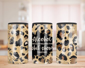Funny Alcohol 4 in 1 Can Cooler Sublimation Design, 4 in 1 Design Wrap, Sublimation Can Holder, Can Cooler PNG, Can Holder Wrap