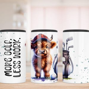 More Golf Less Work SEAMLESS 4 in 1 Can Cooler Sublimation, 4 in 1 Design Wrap, Sublimation Can Holder, Can Cooler PNG, Can Holder Wrap