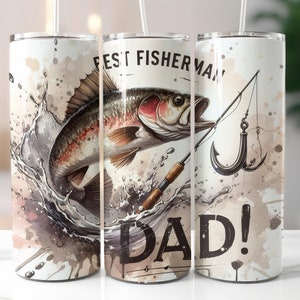 Best Fisherman Dad Tumbler Wrap, 20 oz Bass Fishing Tumbler Sublimation Design, Angler Funny Tumbler, Fisherman Wrap, Fishing Tumbler PNG
