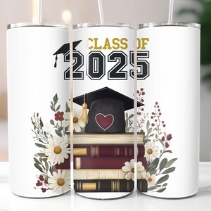 Class of 2025 SEAMLESS 20oz Skinny Tumbler Wrap Design, Graduate Class of 2025 Tumbler PNG, Graduate Gift, Senior 2025 Digital Download