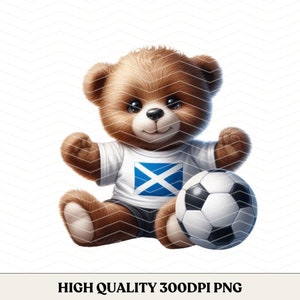 Scotland Football Teddy Bear PNG, Scotland Football Sublimation Design, Scotland Flag, Football T-Shirt Design, Instant Digital Download