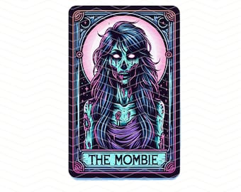 Carta del Tarot Mombie PNG, Camiseta de moda PNG, Diseño de sublimación de esqueleto atrevido, Clipart de esqueleto, Taza de camiseta PNG