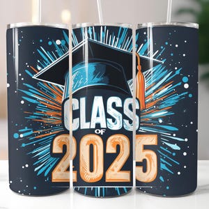 Class of 2025 20oz Skinny Tumbler Wrap Design, Graduate Class of 2025 Tumbler PNG, Graduation Gift, Senior 2025 Digital Download